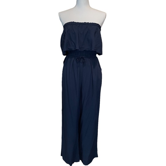 Hollister Pants - Hollister Navy Strapless Jumpsuit. Size M.